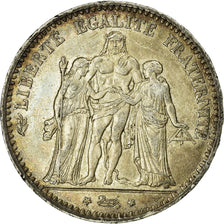 Moneta, Francia, Hercule, 5 Francs, 1875, Paris, MB, Argento, KM:820.1