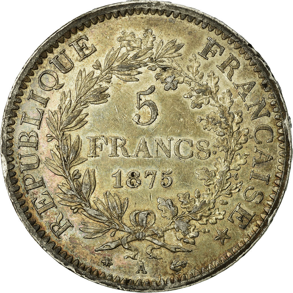 Coin, France, Hercule, 5 Francs, 1875, Paris, VF(20-25), Silver, KM:820.1