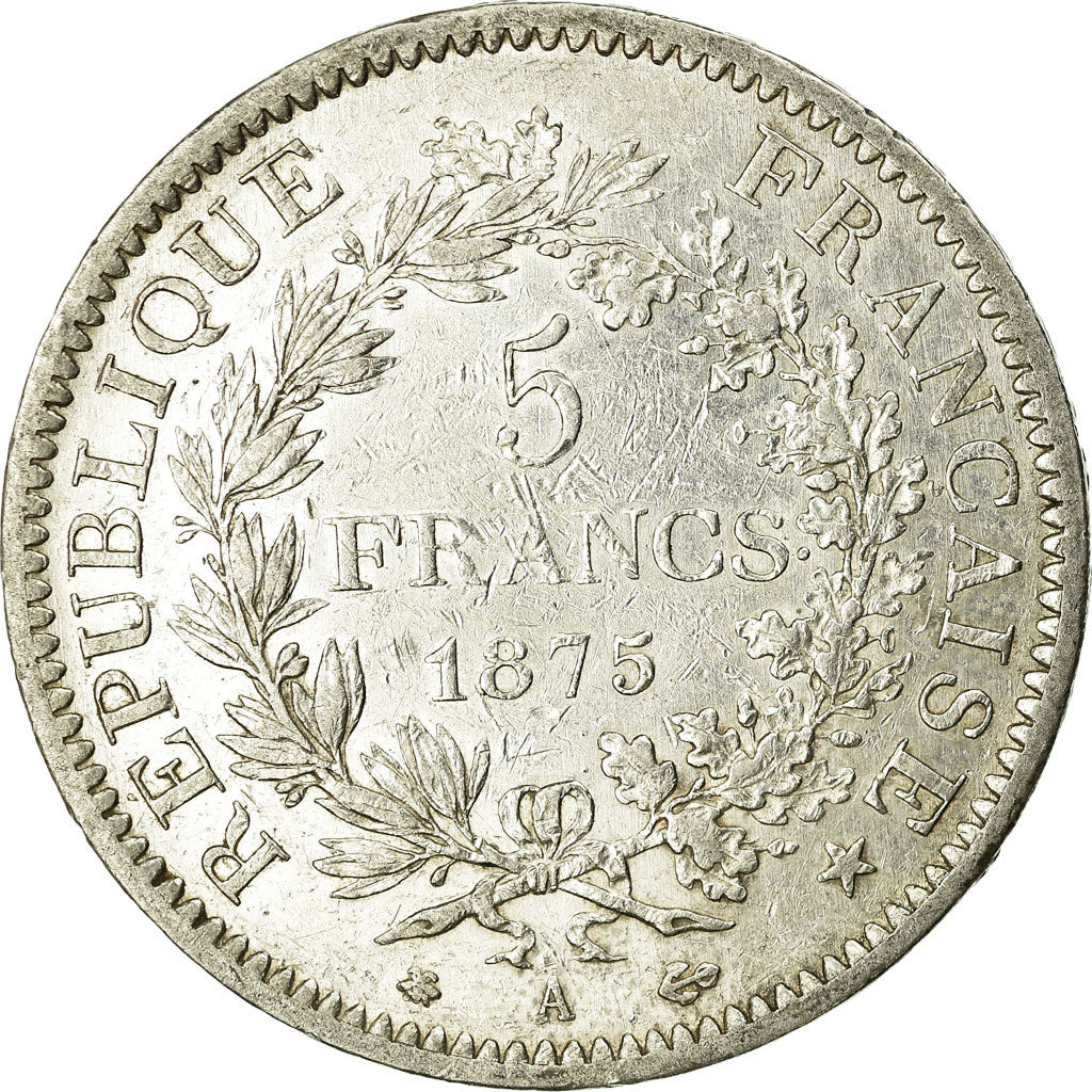 Coin, France, Hercule, 5 Francs, 1875, Paris, VF(20-25), Silver, KM:820.1