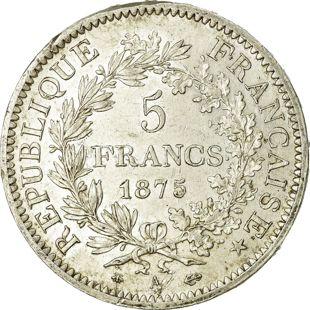 Coin, France, Hercule, 5 Francs, 1875, Paris, VF(20-25), Silver, KM:820.1
