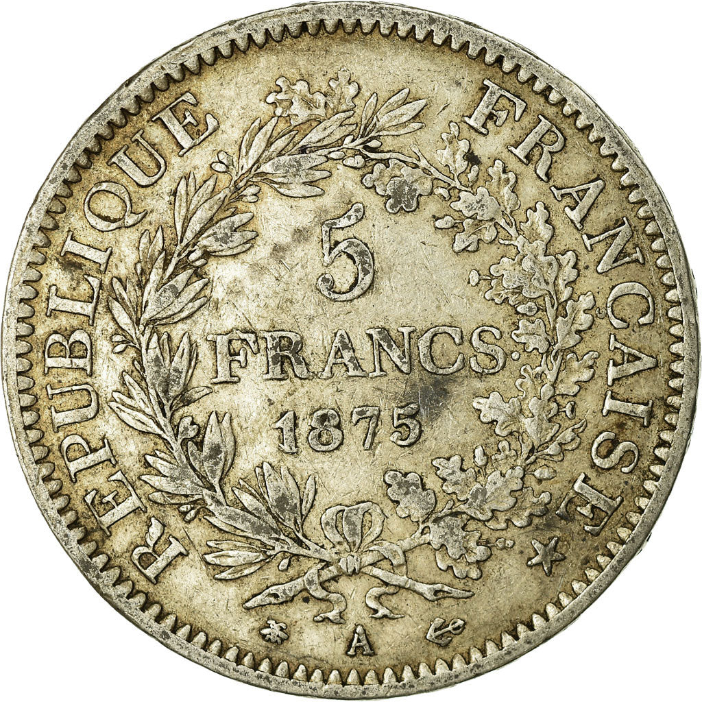 Coin, France, Hercule, 5 Francs, 1875, Paris, VF(30-35), Silver, KM:820.1