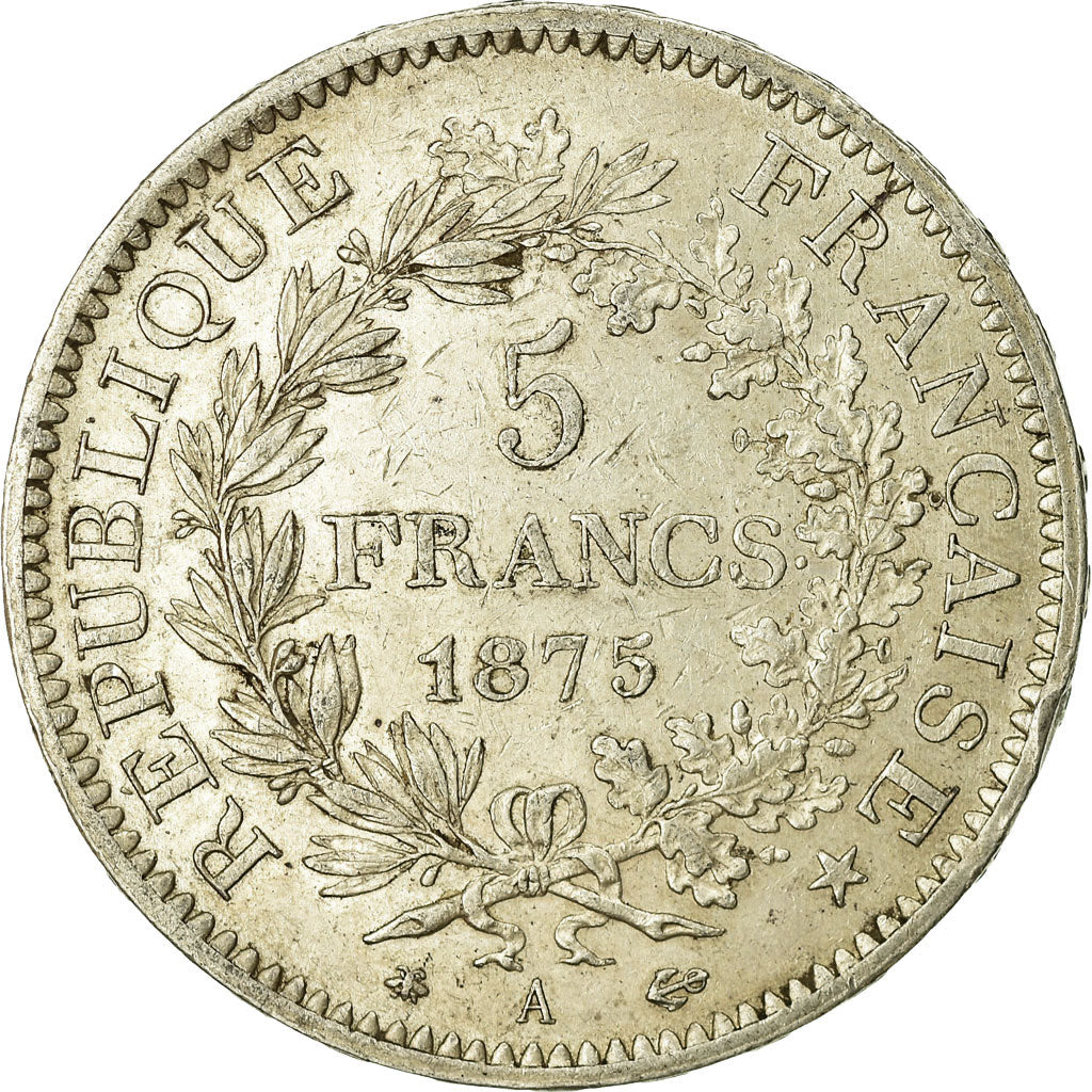 Coin, France, Hercule, 5 Francs, 1875, Paris, VF(30-35), Silver, KM:820.1