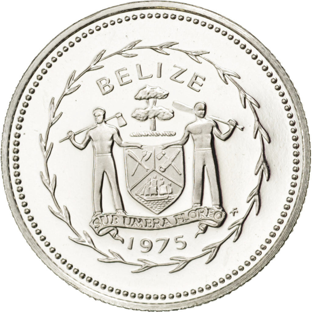 BELIZE, 10 Cents, 1976, Franklin Mint, KM #48a, MS(65-70), Silver, 16.95, 2.68
