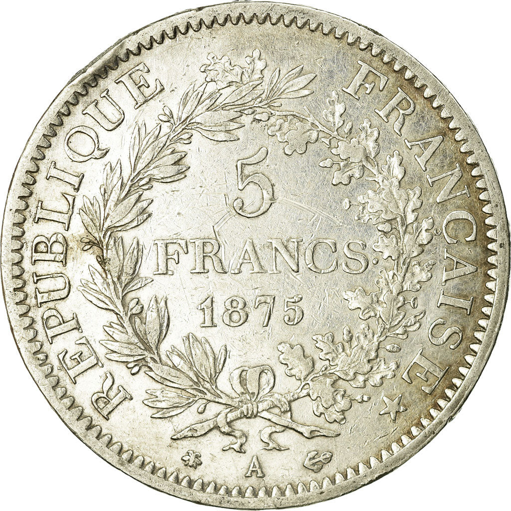 Coin, France, Hercule, 5 Francs, 1875, Paris, VF(30-35), Silver, KM:820.1
