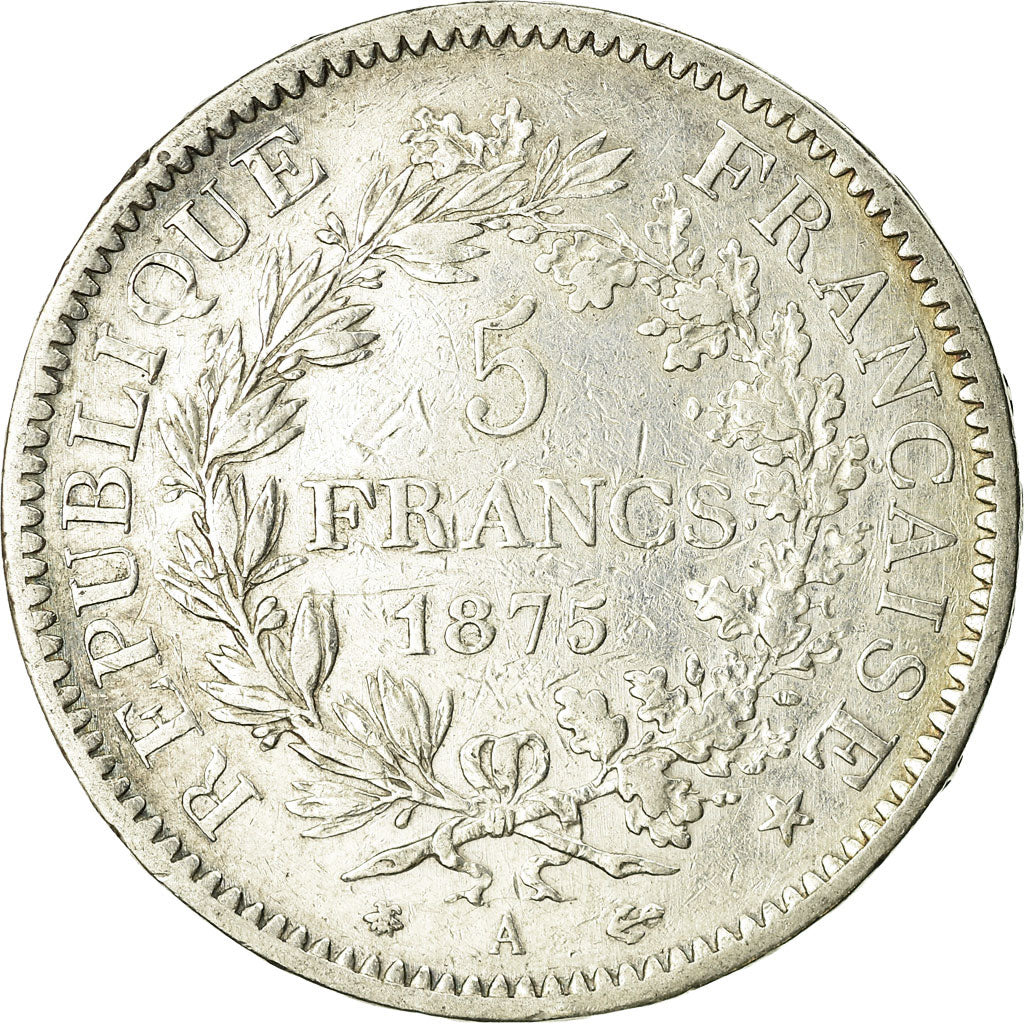 Coin, France, Hercule, 5 Francs, 1875, Paris, VF(30-35), Silver, KM:820.1