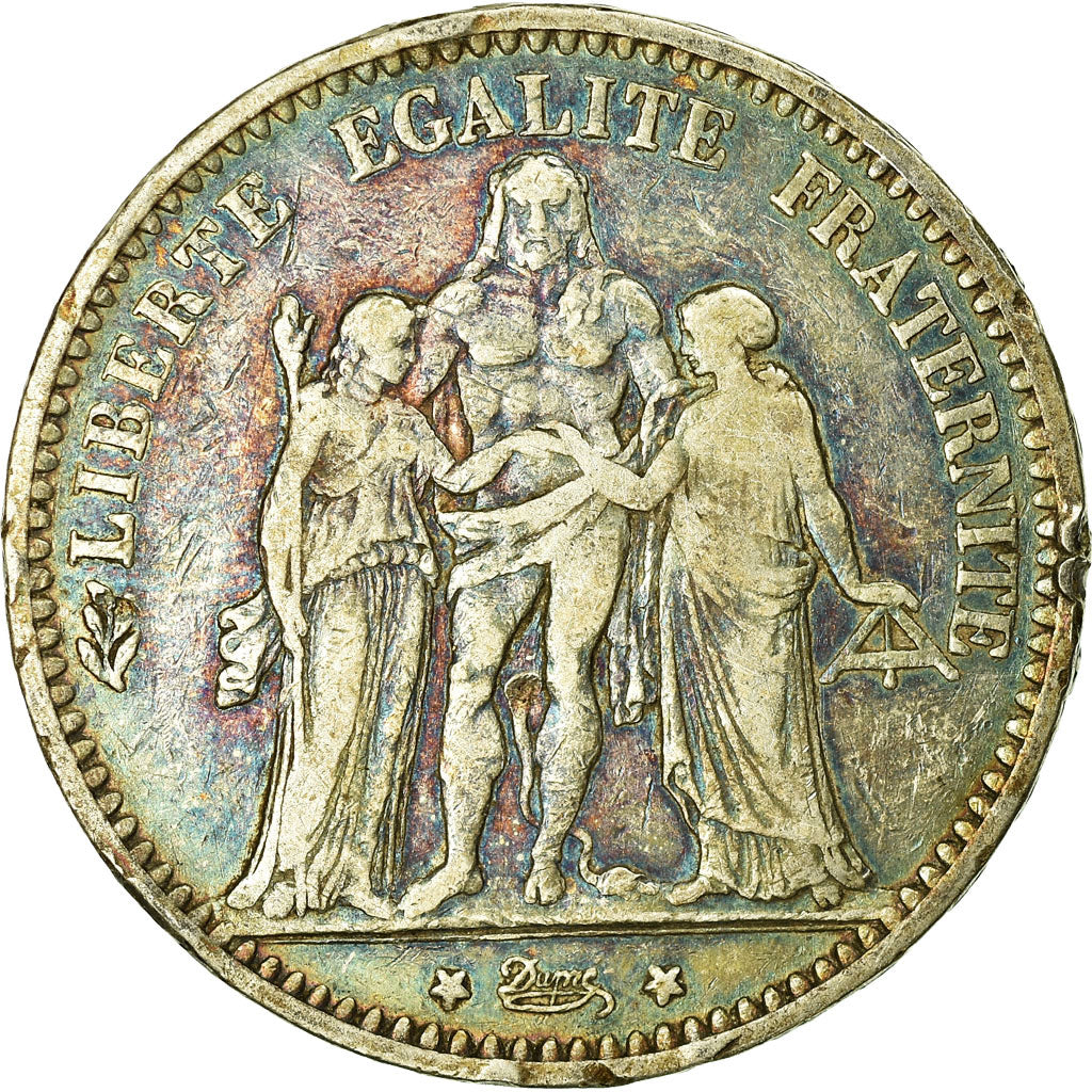 Moneta, Francia, Hercule, 5 Francs, 1874, Bordeaux, MB, Argento, KM:820.2