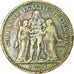 Moneta, Francia, Hercule, 5 Francs, 1874, Bordeaux, MB, Argento, KM:820.2