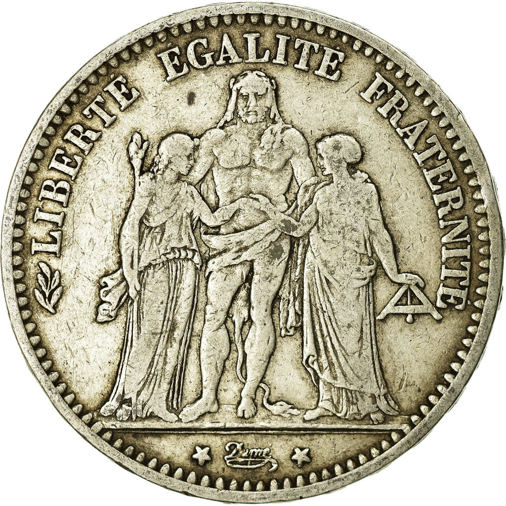 Monnaie, France, Hercule, 5 Francs, 1874, Bordeaux, TB, Argent, Gadoury:745a