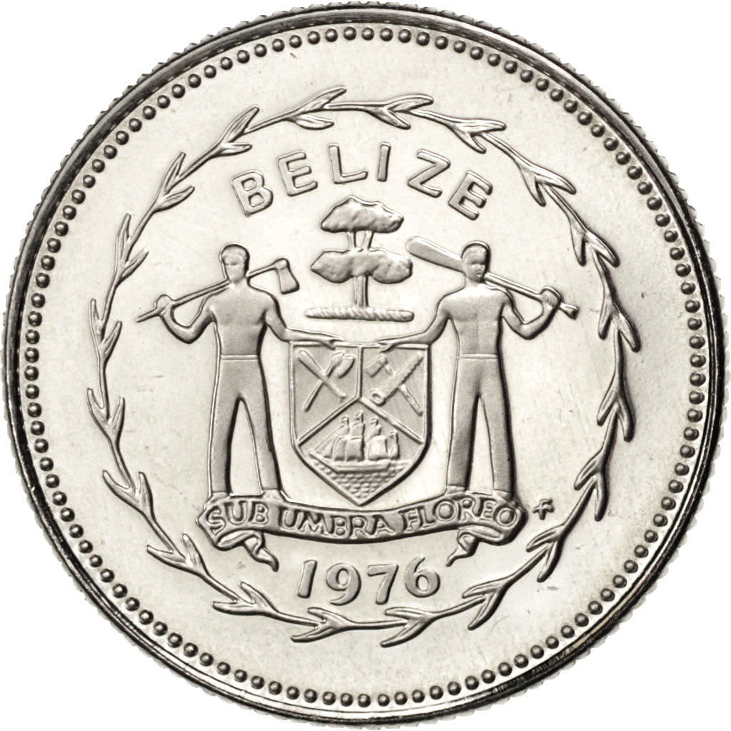 BELIZE, 10 Cents, 1976, Franklin Mint, KM #48, MS(65-70), Copper-Nickel, 16.95,.
