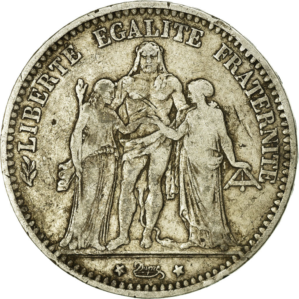 Coin, France, Hercule, 5 Francs, 1874, Bordeaux, VF(20-25), Silver, KM:820.2