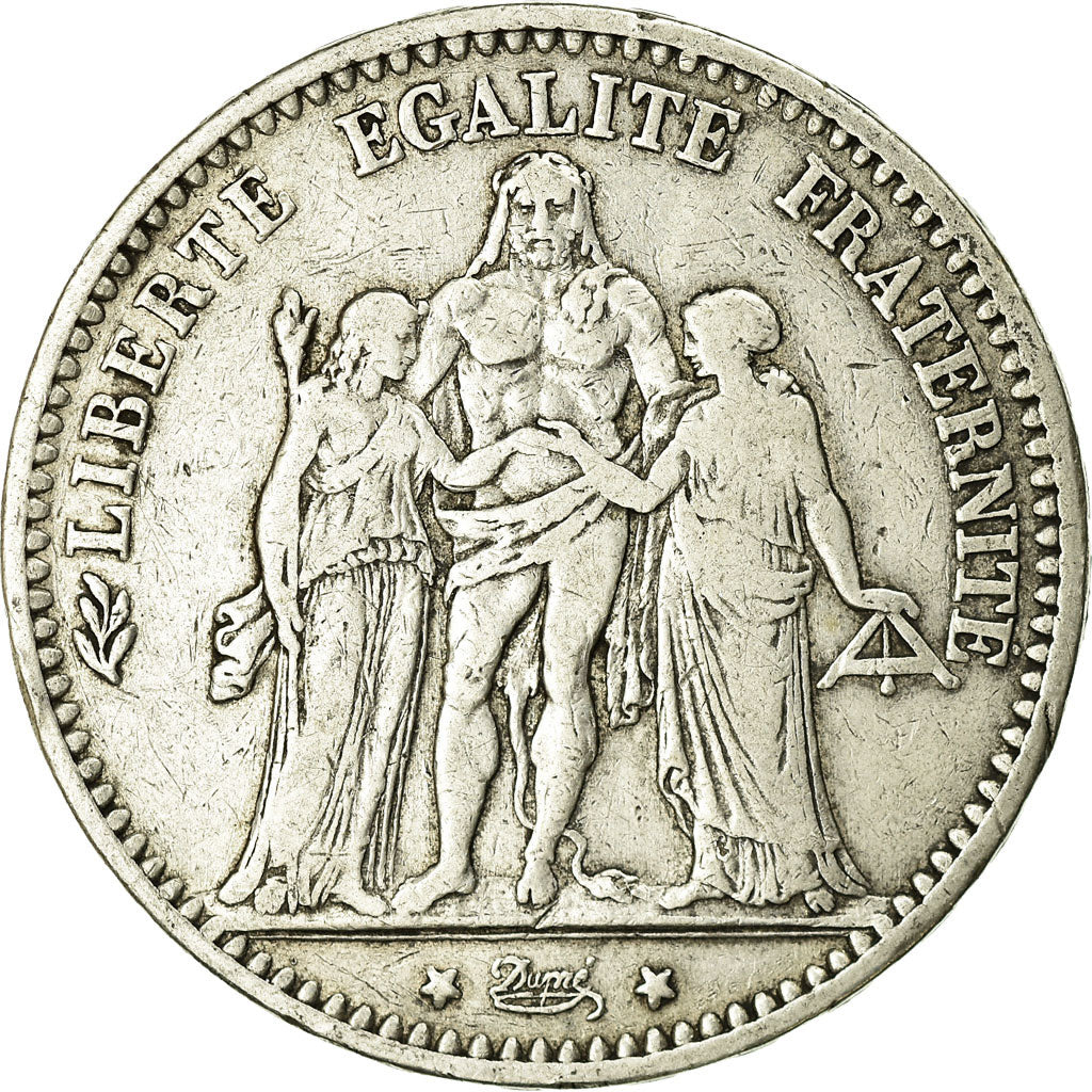 Münze, Frankreich, Hercule, 5 Francs, 1874, Bordeaux, S, Silber, KM:820.2