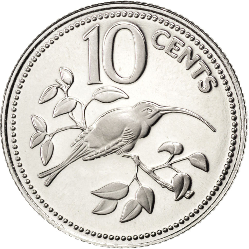 BELIZE, 10 Cents, 1977, Franklin Mint, KM #48, MS(65-70), Copper-Nickel, 16.95,.