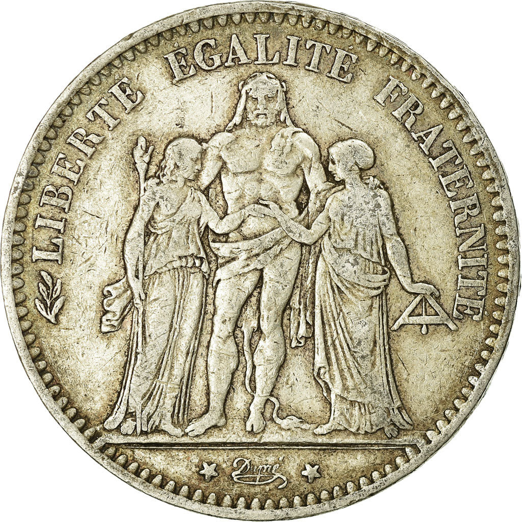 Monnaie, France, Hercule, 5 Francs, 1876, Paris, TB, Argent, Gadoury:745a