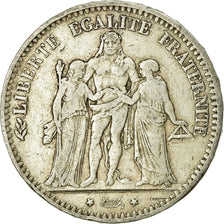 Coin, France, Hercule, 5 Francs, 1876, Paris, VF(20-25), Silver, KM:820.1