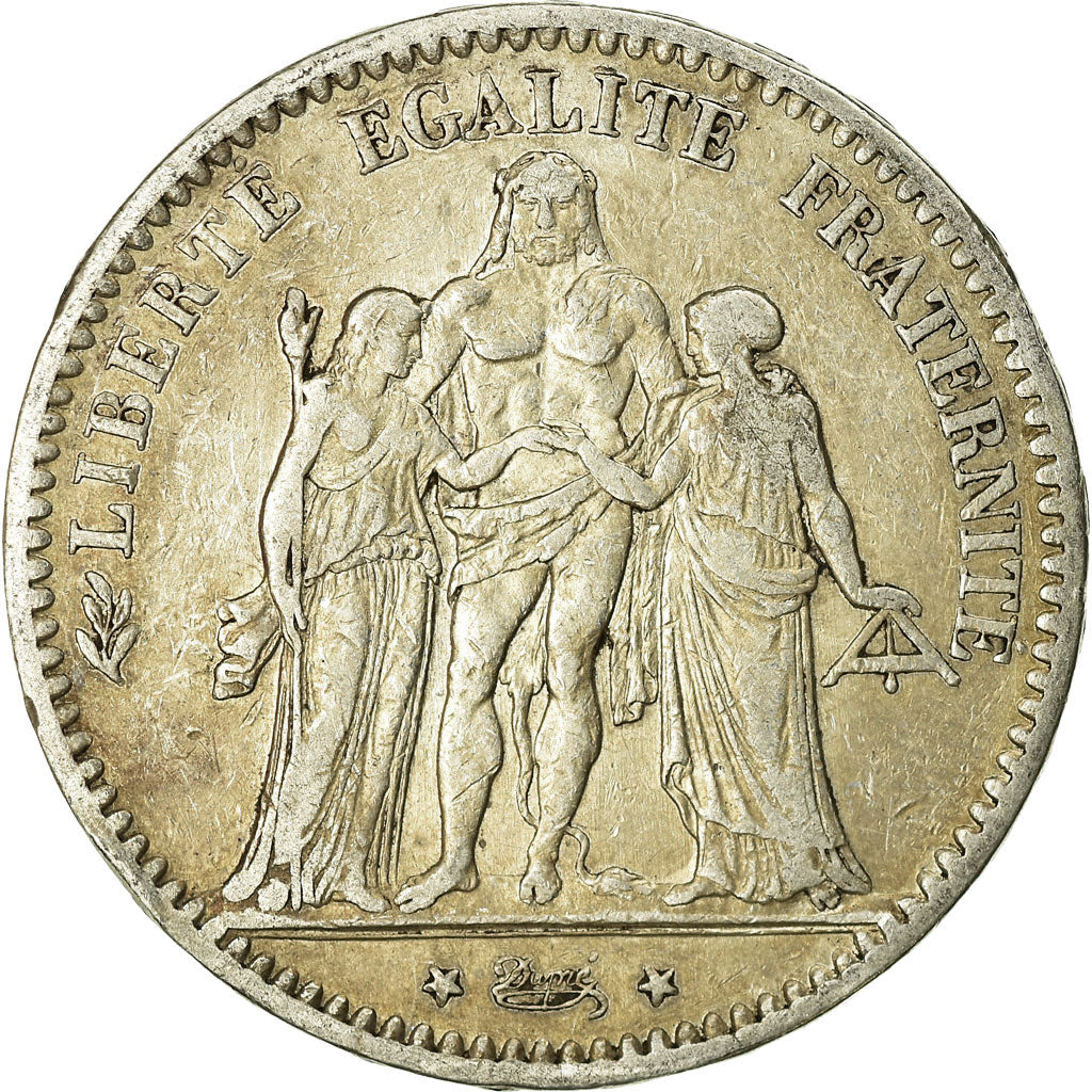 Coin, France, Hercule, 5 Francs, 1876, Paris, VF(20-25), Silver, KM:820.1