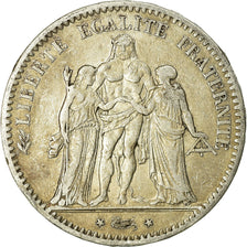 Coin, France, Hercule, 5 Francs, 1876, Paris, VF(20-25), Silver, KM:820.1