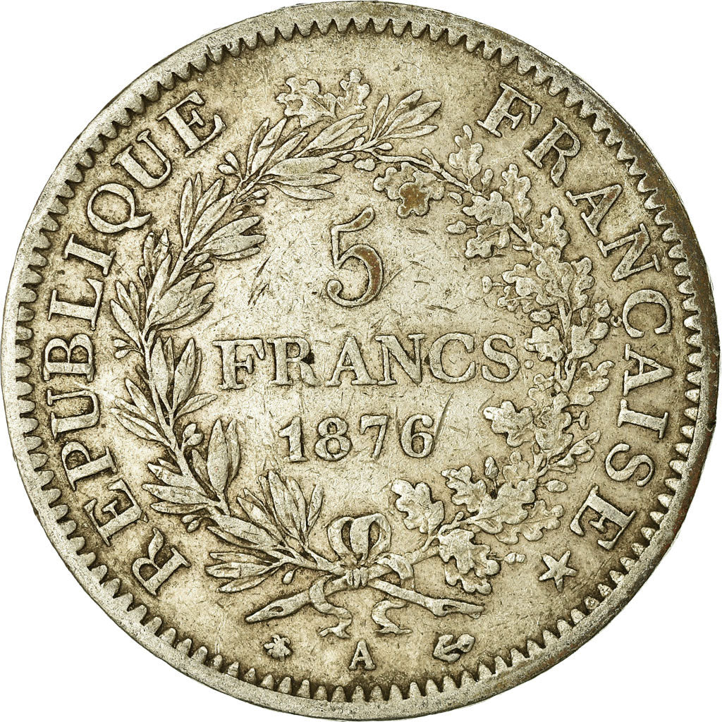 Monnaie, France, Hercule, 5 Francs, 1876, Paris, TB, Argent, Gadoury:745a