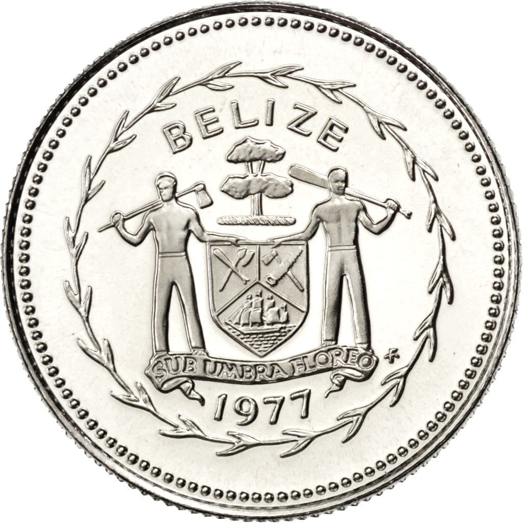 BELIZE, 10 Cents, 1977, Franklin Mint, KM #48, MS(65-70), Copper-Nickel, 16.95,.
