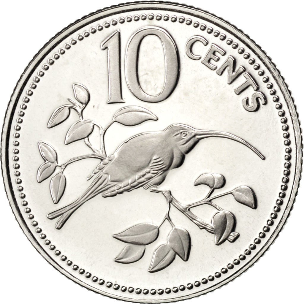 BELIZE, 10 Cents, 1977, Franklin Mint, KM #48, MS(65-70), Copper-Nickel, 16.95,.