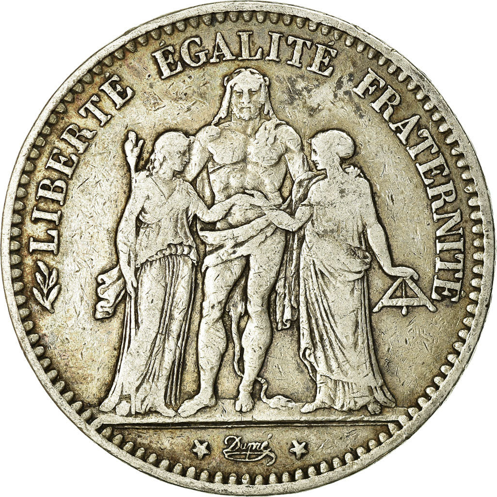 Coin, France, Hercule, 5 Francs, 1876, Paris, VF(20-25), Silver, KM:820.1