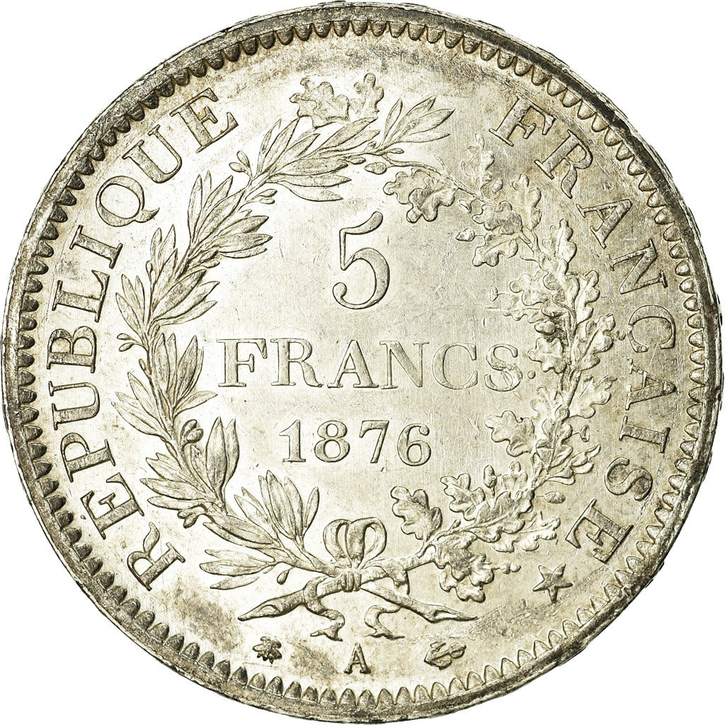 Coin, France, Hercule, 5 Francs, 1876, Paris, VF(20-25), Silver, KM:820.1
