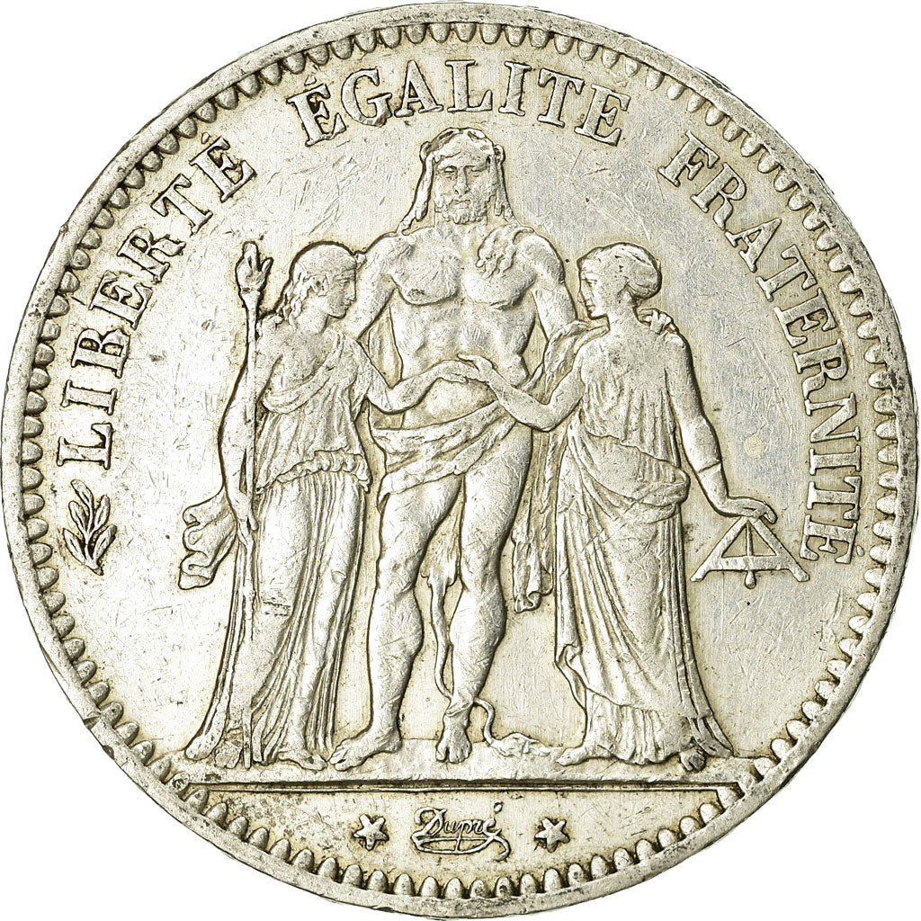 Münze, Frankreich, Hercule, 5 Francs, 1876, Paris, S+, Silber, KM:820.1