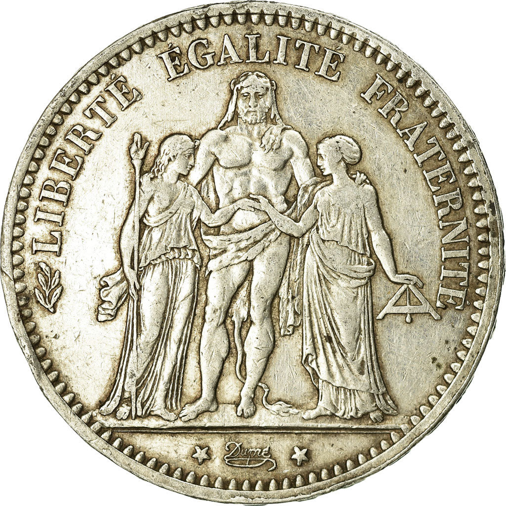 Coin, France, Hercule, 5 Francs, 1876, Paris, VF(30-35), Silver, KM:820.1