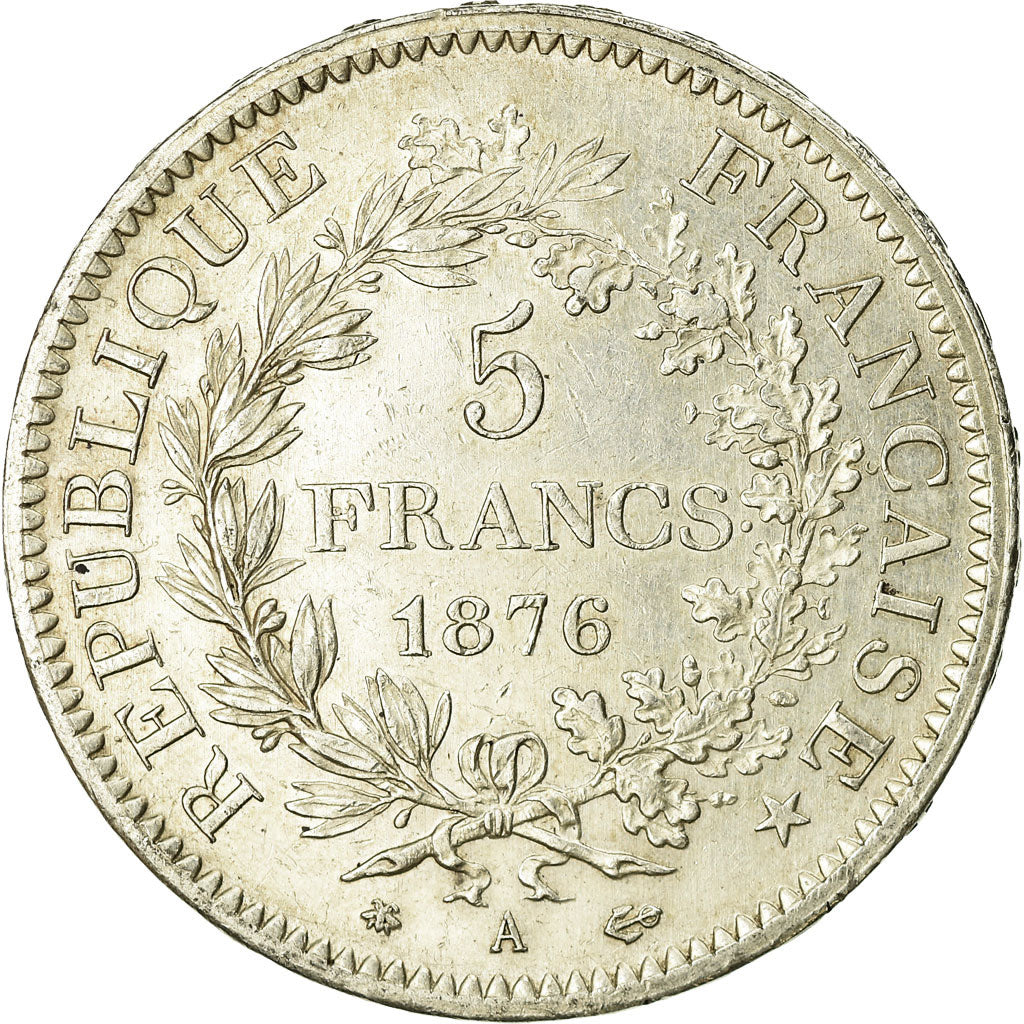 Coin, France, Hercule, 5 Francs, 1876, Paris, VF(30-35), Silver, KM:820.1