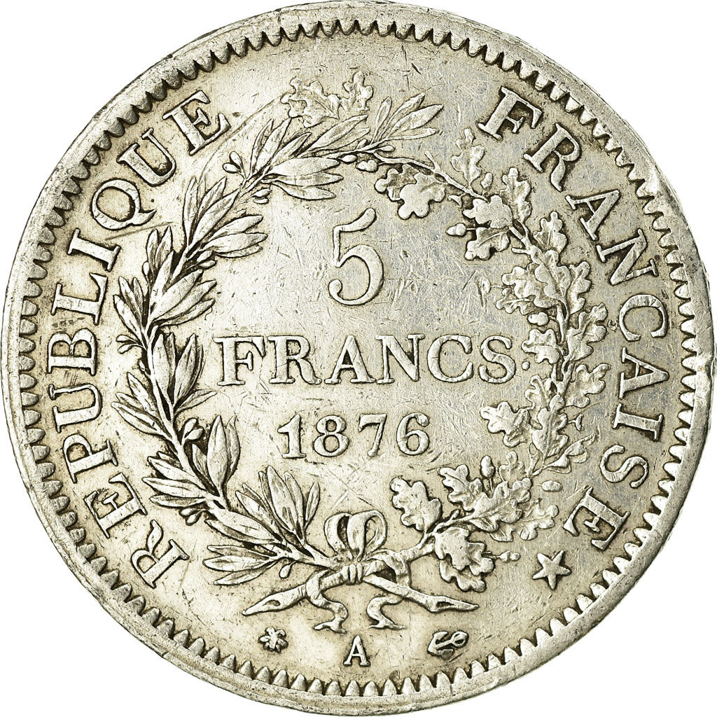 Coin, France, Hercule, 5 Francs, 1876, Paris, VF(30-35), Silver, KM:820.1