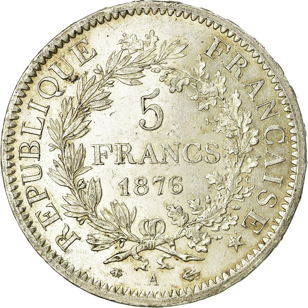 Coin, France, Hercule, 5 Francs, 1876, Paris, VF(30-35), Silver, KM:820.1