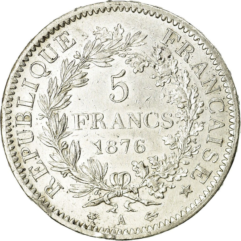 Coin, France, Hercule, 5 Francs, 1876, Paris, EF(40-45), Silver, KM:820.1
