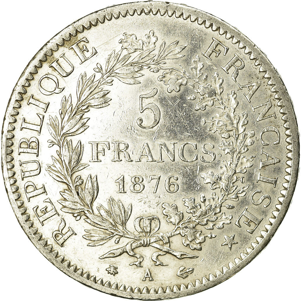 Münze, Frankreich, Hercule, 5 Francs, 1876, Paris, SS, Silber, KM:820.1
