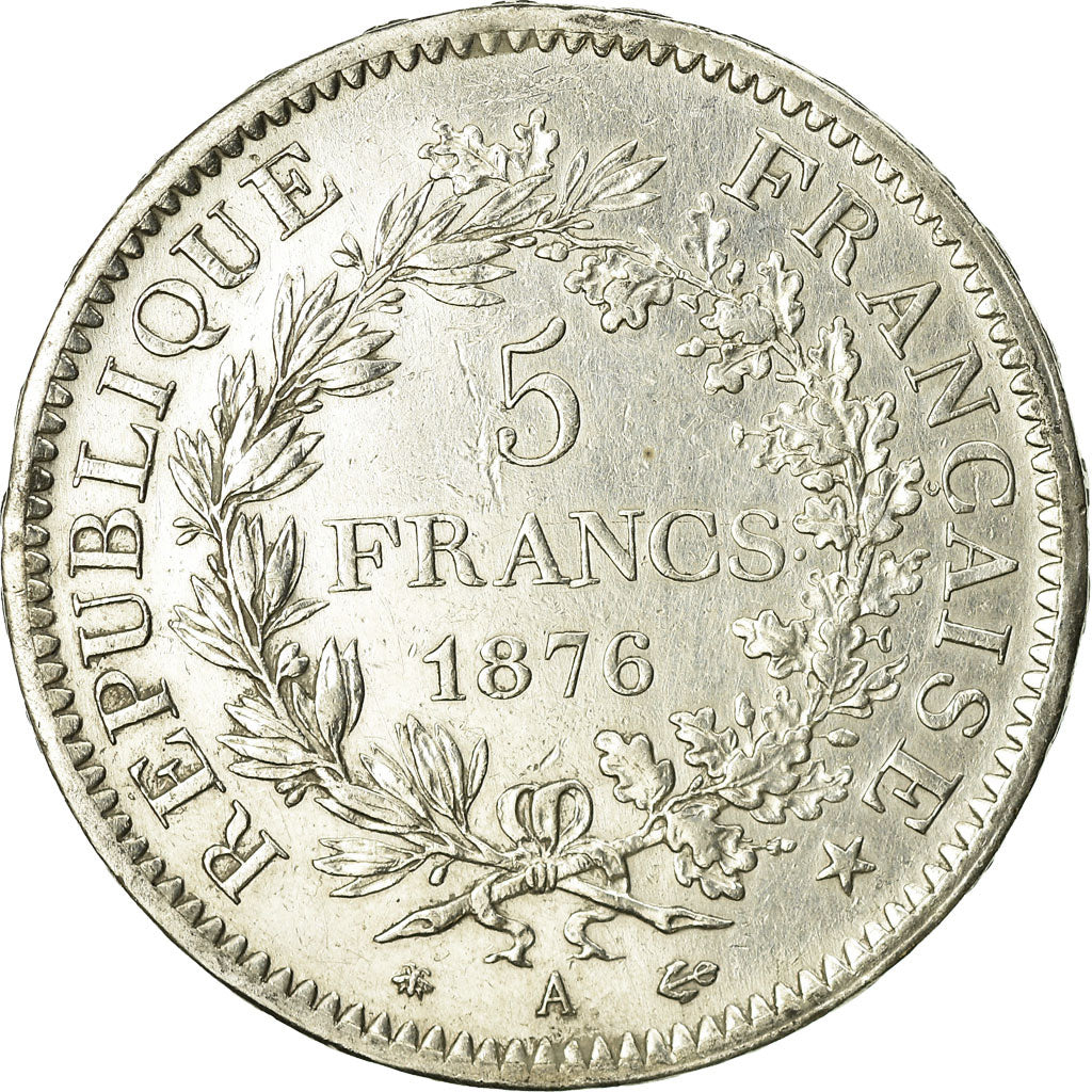 Coin, France, Hercule, 5 Francs, 1876, Paris, EF(40-45), Silver, KM:820.1