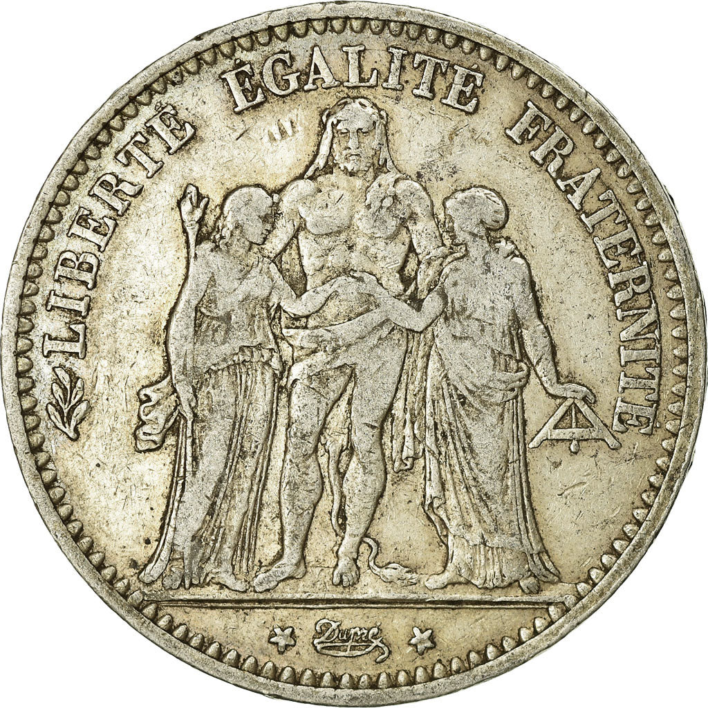 Moneta, Francia, Hercule, 5 Francs, 1874, Paris, MB, Argento, KM:820.1