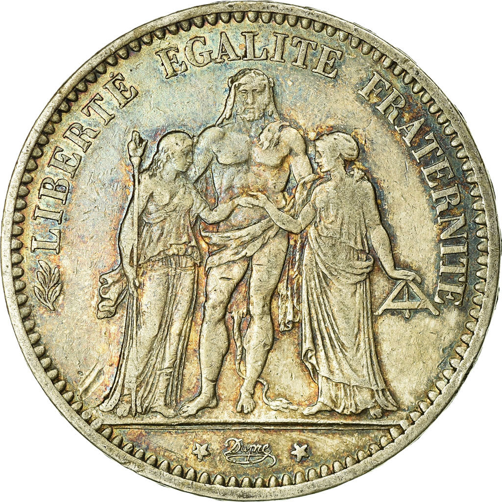 Moneta, Francia, Hercule, 5 Francs, 1874, Paris, MB, Argento, KM:820.1