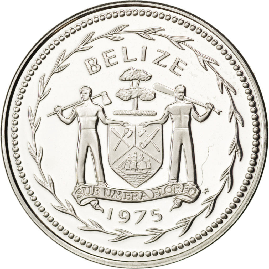 BELIZE, 5 Cents, 1975, Franklin Mint, KM #47a, MS(65-70), Silver, 20, 4.31