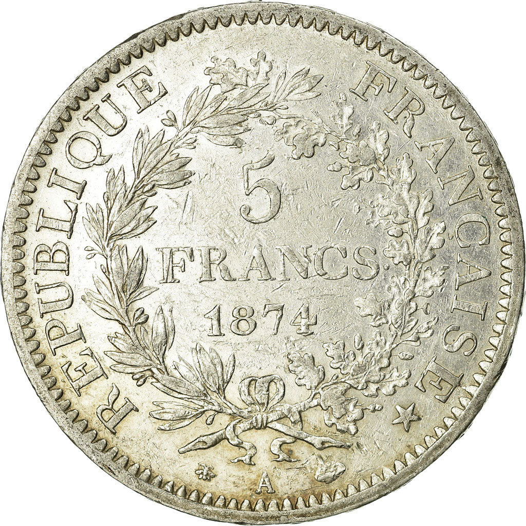 Coin, France, Hercule, 5 Francs, 1874, Paris, VF(30-35), Silver, KM:820.1
