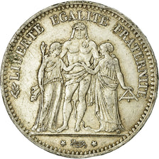 Moneta, Francja, Hercule, 5 Francs, 1874, Paris, VF(30-35), Srebro, KM:820.1