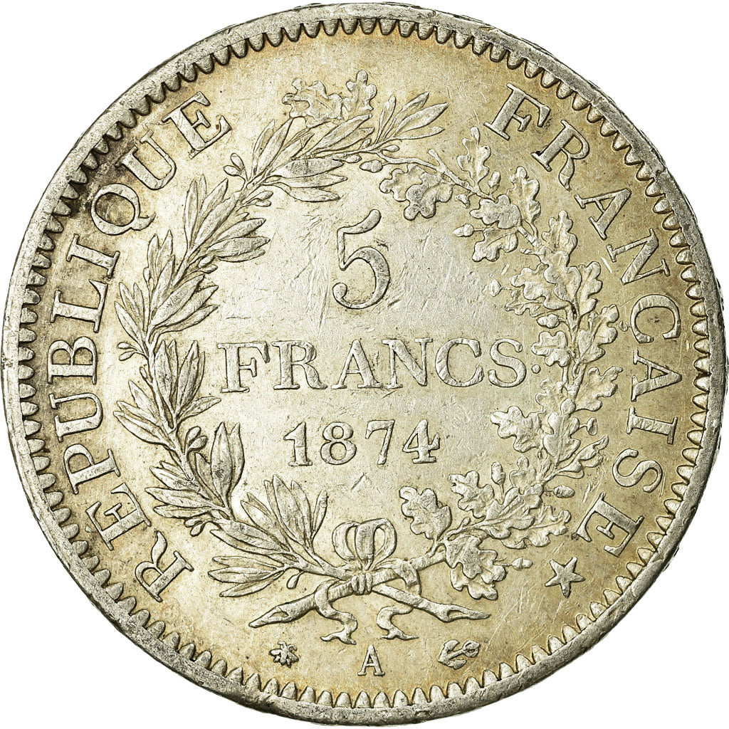 Coin, France, Hercule, 5 Francs, 1874, Paris, EF(40-45), Silver, KM:820.1