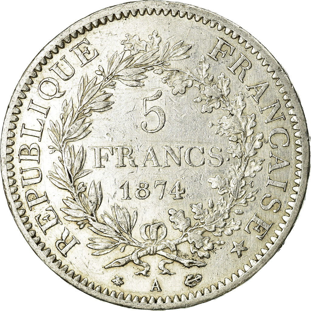 Monnaie, France, Hercule, 5 Francs, 1874, Paris, TTB, Argent, Gadoury:745a
