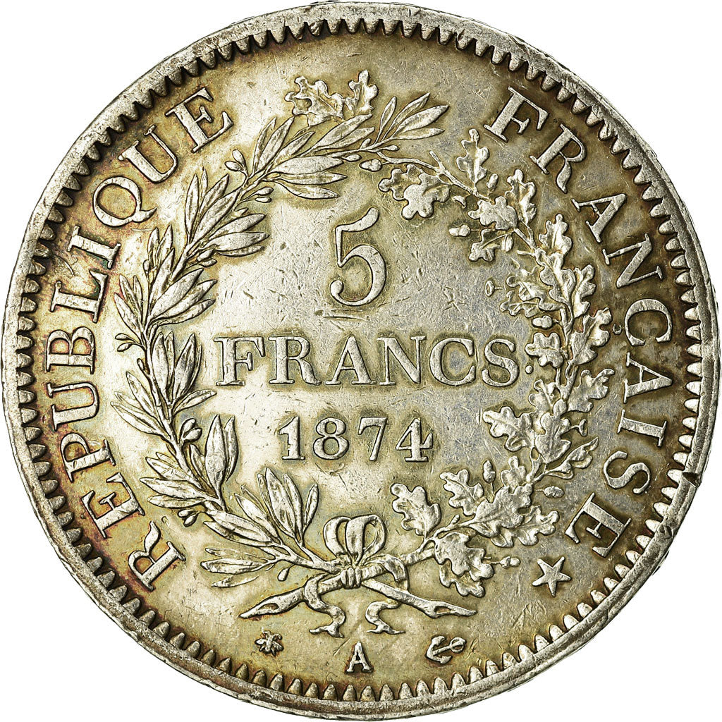 Monnaie, France, Hercule, 5 Francs, 1874, Paris, TTB, Argent, Gadoury:745a