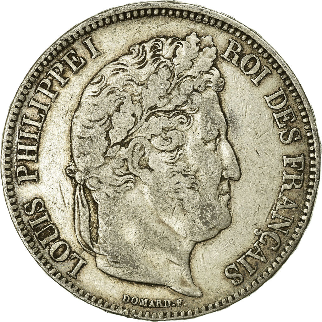 Moneta, Francia, Louis-Philippe, 5 Francs, 1833, Paris, MB, Argento, KM:749.1