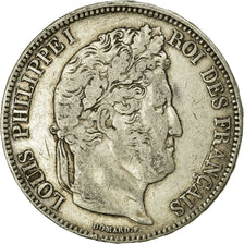 Moneta, Francia, Louis-Philippe, 5 Francs, 1833, Paris, MB, Argento, KM:749.1