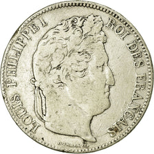 Coin, France, Louis-Philippe, 5 Francs, 1833, Nantes, VF(20-25), Silver