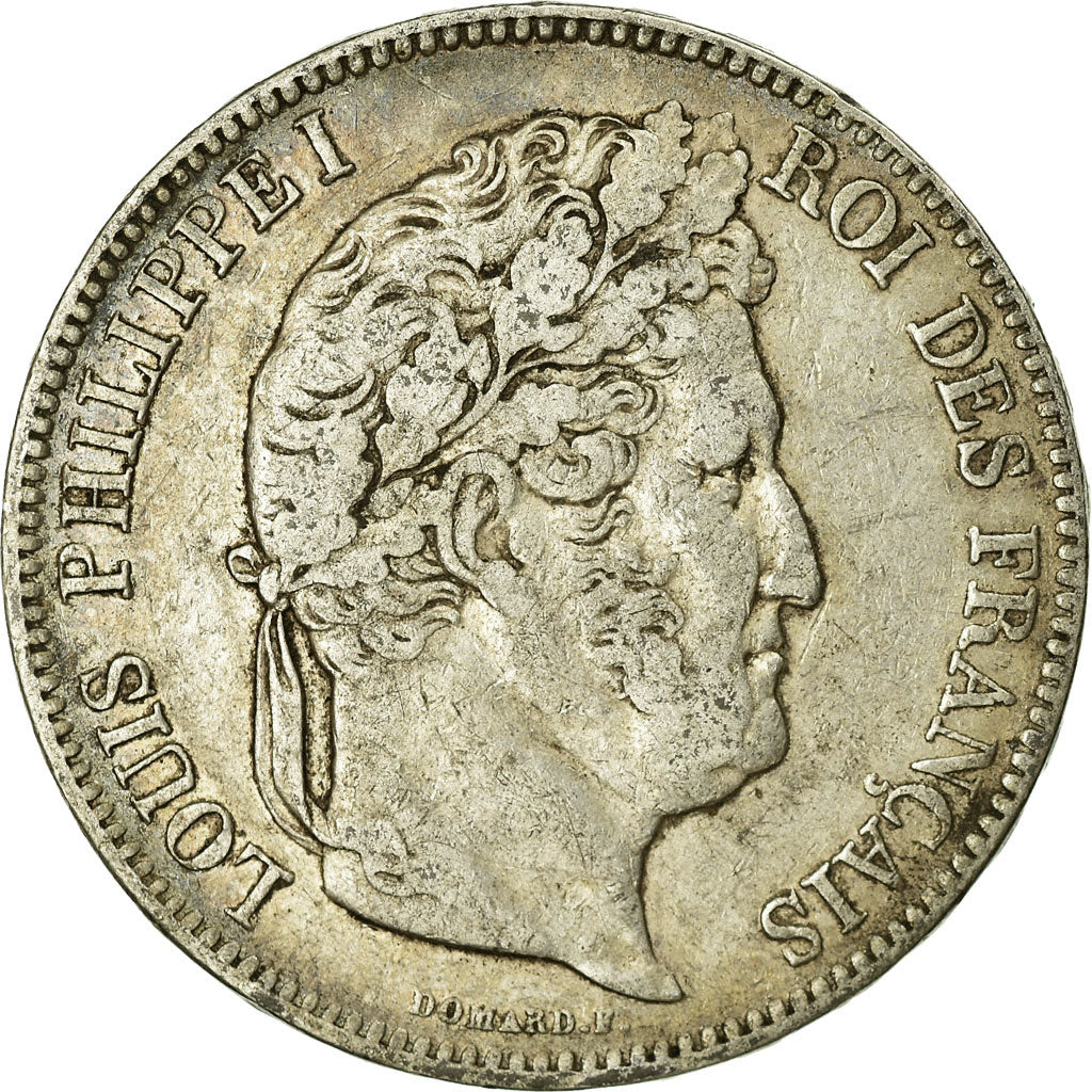 Moneta, Francia, Louis-Philippe, 5 Francs, 1833, Rouen, MB, Argento, KM:749.2