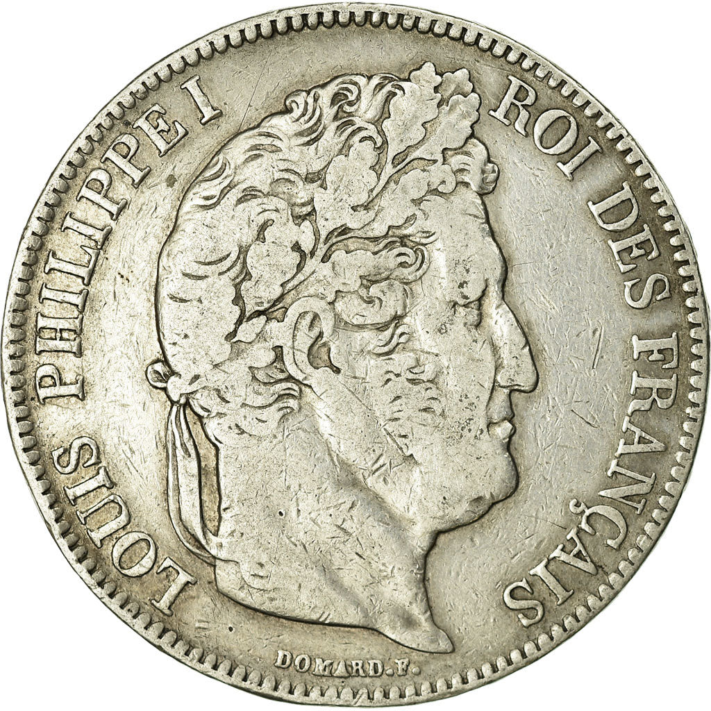 Coin, France, Louis-Philippe, 5 Francs, 1833, Rouen, VF(20-25), Silver