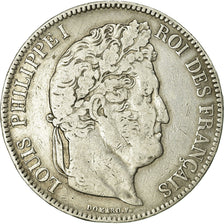 Coin, France, Louis-Philippe, 5 Francs, 1833, Rouen, VF(20-25), Silver