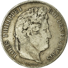 Monnaie, France, Louis-Philippe, 5 Francs, 1833, Strasbourg, TB, Argent