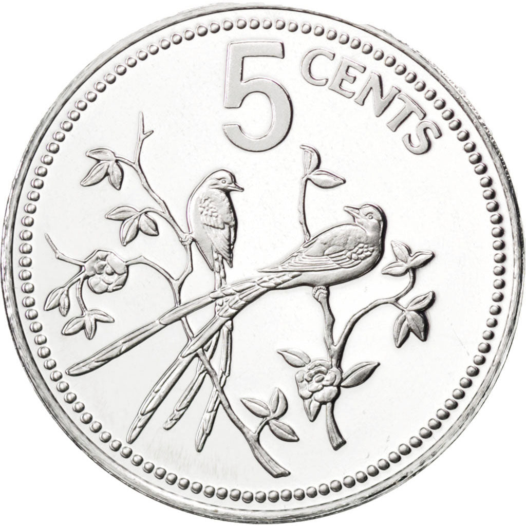 BELIZE, 5 Cents, 1977, Franklin Mint, KM #47b, MS(65-70), Aluminum, 1.08