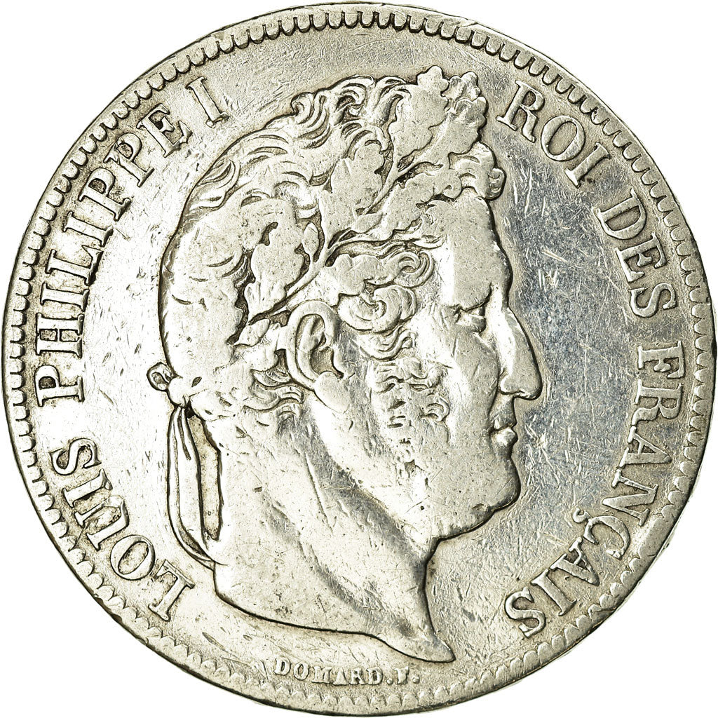 Moneta, Francia, Louis-Philippe, 5 Francs, 1836, Paris, MB, Argento, KM:749.1